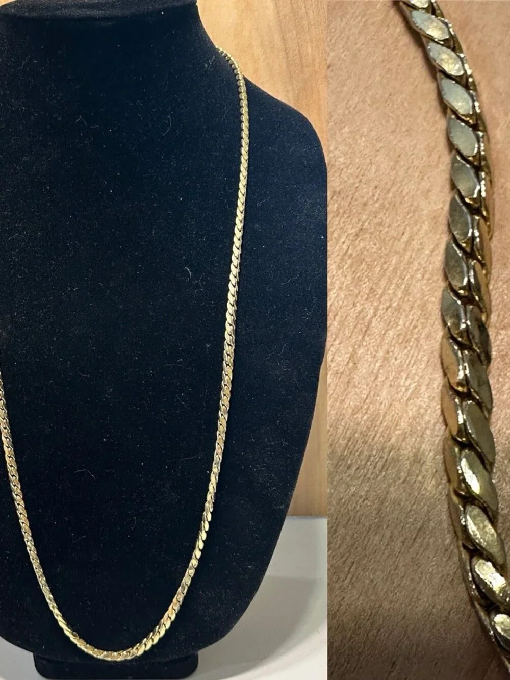 30” Long Gold Tone Ripe Chain Necklace Heavy